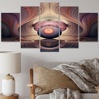 Interior Architecture of Mystical Imagination II - Abstract Landscape Wall Art Living Room - 5 Equal Panels Wrought Studio