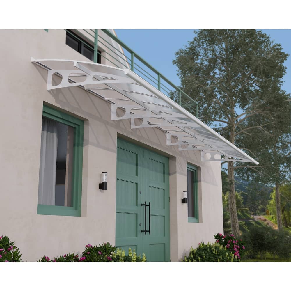 Bordeaux 5 ft. White/Diffused Door and Window Awning