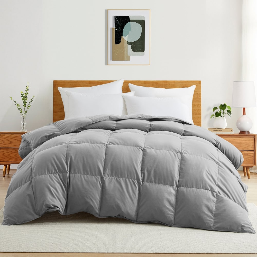 All Season Medium to Extra Warmth White Feather Down Comforter Duvet Insert