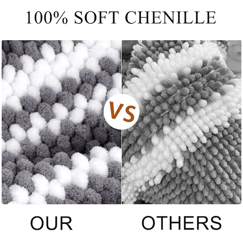 Chenille Rug Nonslip Mat Shaggy Soft Absorbent