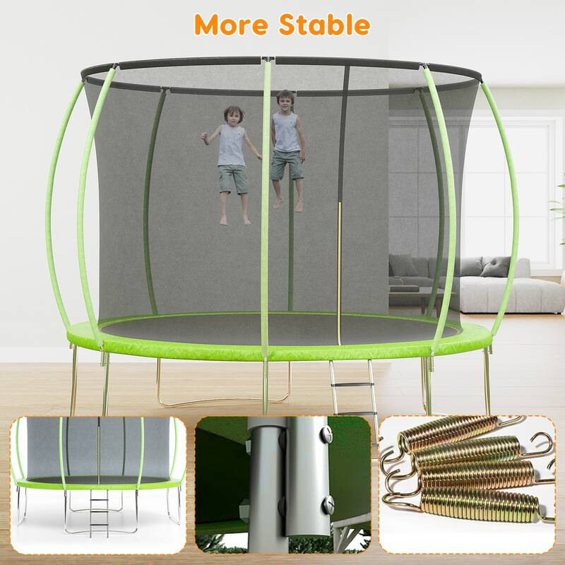 10/12/14/16 FT Outdoor Trampoline Bounce Combo W/Closure Net