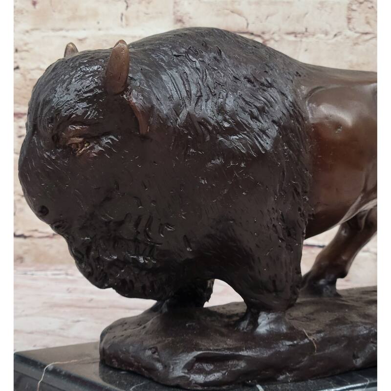Handcrafted Carl Kauba Bison Buffalo Genuine Bronze Sculpture Hot Cast