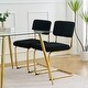 preview thumbnail 7 of 28, Teddy Dining Chair Set of 2 with Upholstered Back Accent Chair and C-Shaped Metal Legs Vanity Chair, Student Desk Chair