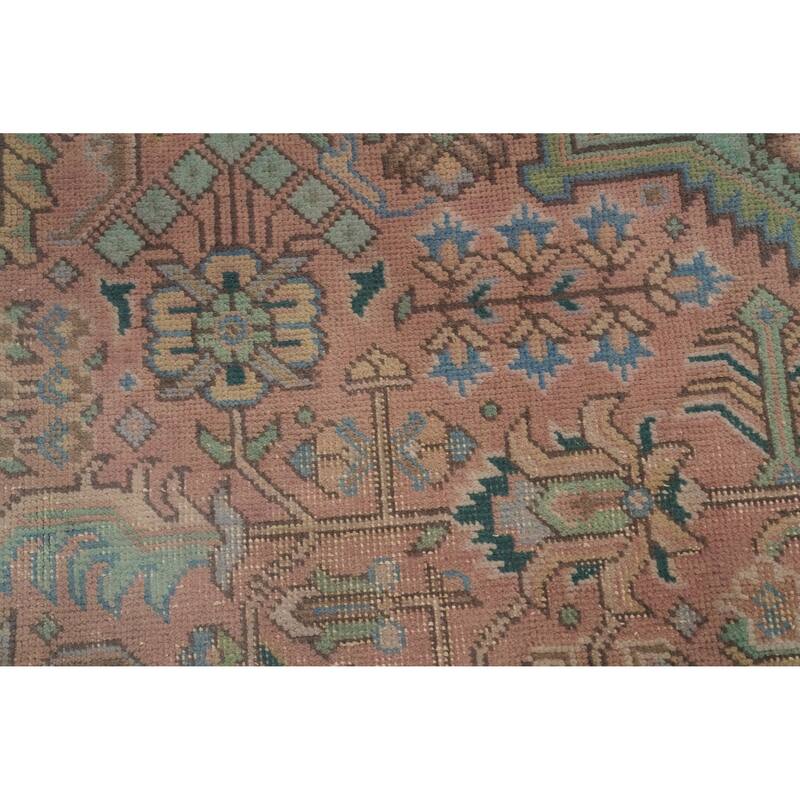 Hand Knotted Oriental 100% Wool Carpet Traditional Floral Pink Tabriz Area Rug - 12' 9'' X 9' 9''