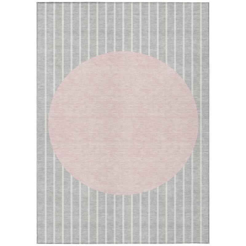 HomeRoots Striped Transitional Rectangle Outdoor Rug