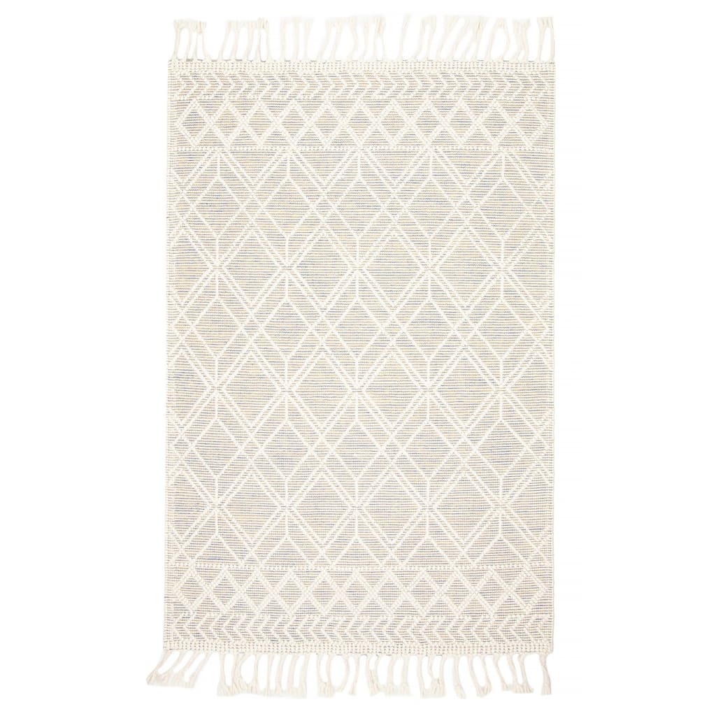 ECARPETGALLERY Braid weave Sienna Cream Wool Rug - 5'0 x 7'8