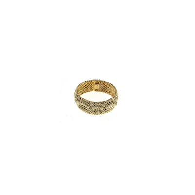 Curata Italian 18k Yellow Gold 22mm 7.5" Wide Mesh Soft Bangle Bracelet - 22mm x7.5"