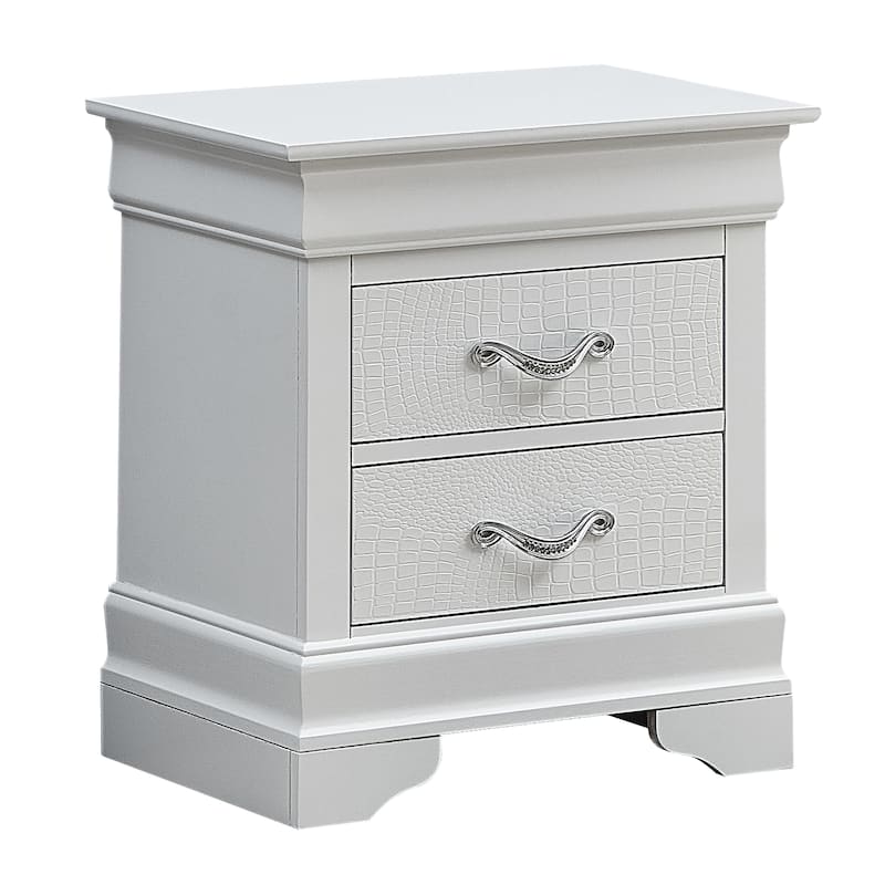 Modern 21-in Metal Handholder 2-Drawer Wood Nightstand