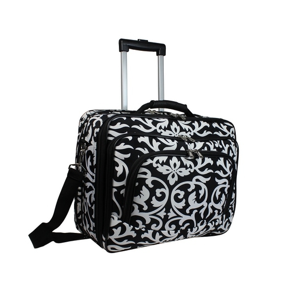 World Traveler Women's Damask Print Rolling Laptop Tote. Opens flyout.