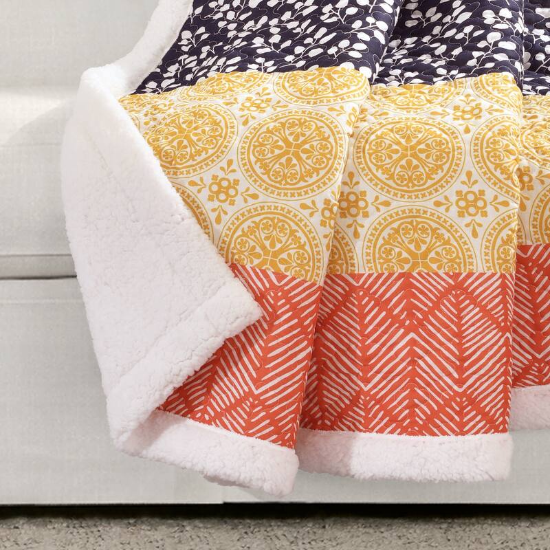 The Curated Nomad Presidio Bohemian Stripe Sherpa Throw