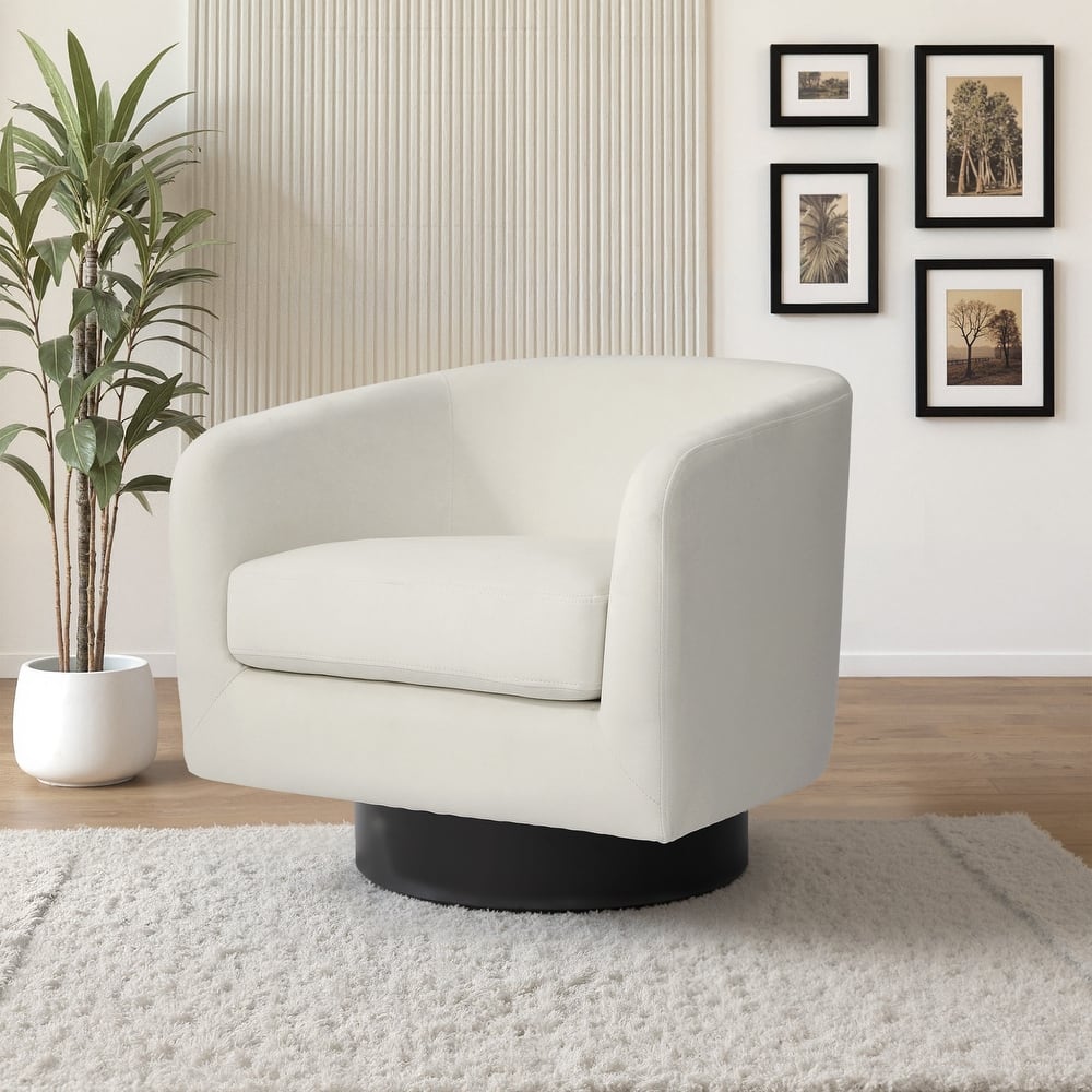 UIXE 360° Swivel Barrel Accent Chair Velvet Armchair For Living Room