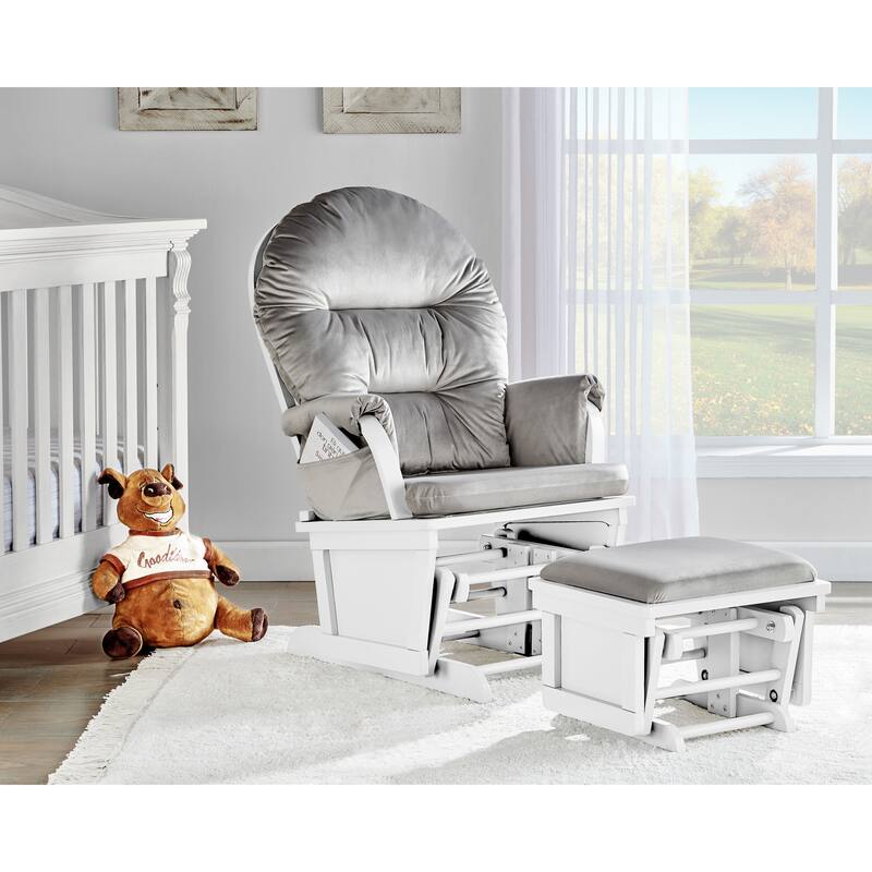 Suite Bebe Monti Glider and Ottoman - White Gray