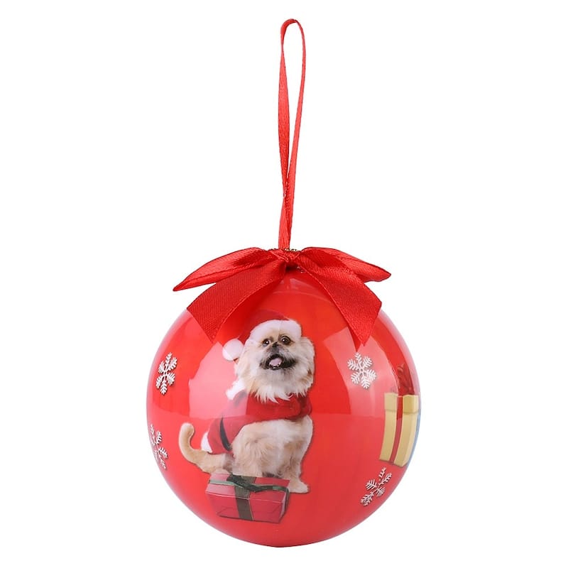 Pomeranian Puppy Dog Christmas Ball Ornament