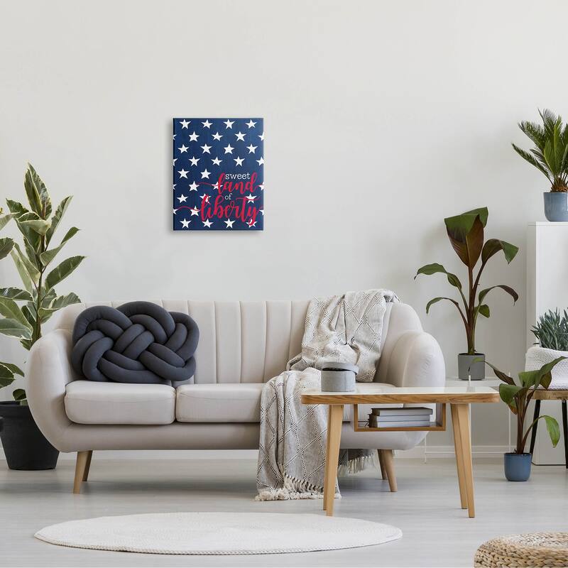 Stupell Industries Sweet Land Of Liberty Americana Canvas Wall Art, Design by Alli Rogosich