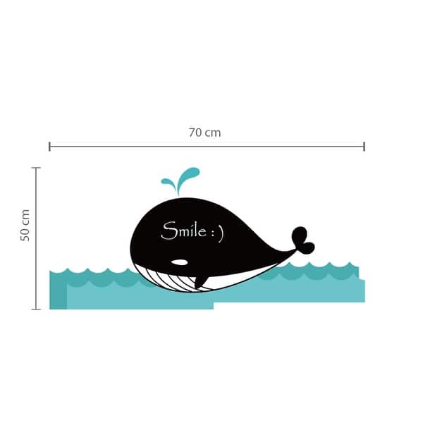 dimension image slide 1 of 3, Walplus Sea Whale Blackboard Chalkboard Wall Sticker Decal Nursery Art