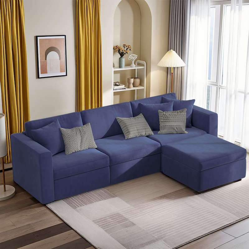 Pocassy Cloud Sectional Couch Upholstered Velvet Couches