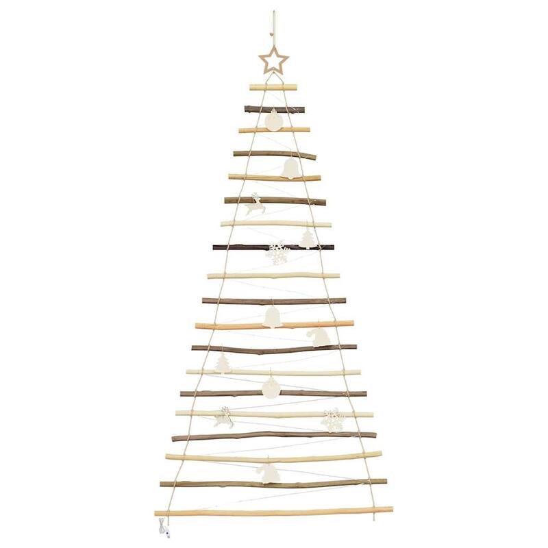 vidaXL Christmas Tree with LEDs Natural Solid Ash wood