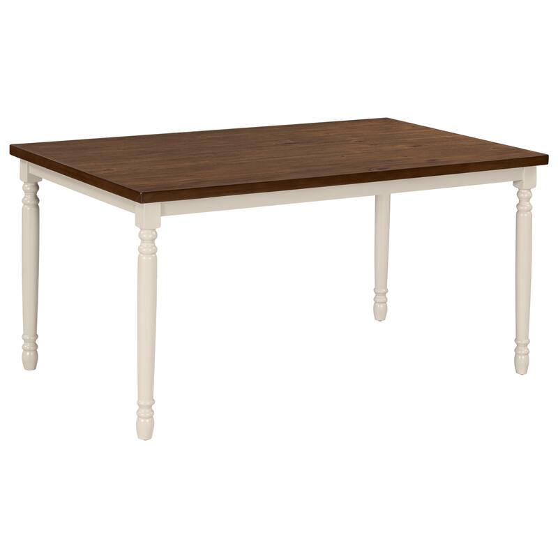 Classic 6-Piece Wooden Dining Table Set with 4 Chairs & Bench
