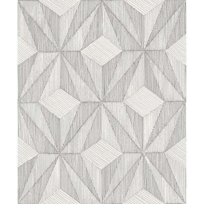 A-Street Prints Paragon Silver Geometric Wallpaper