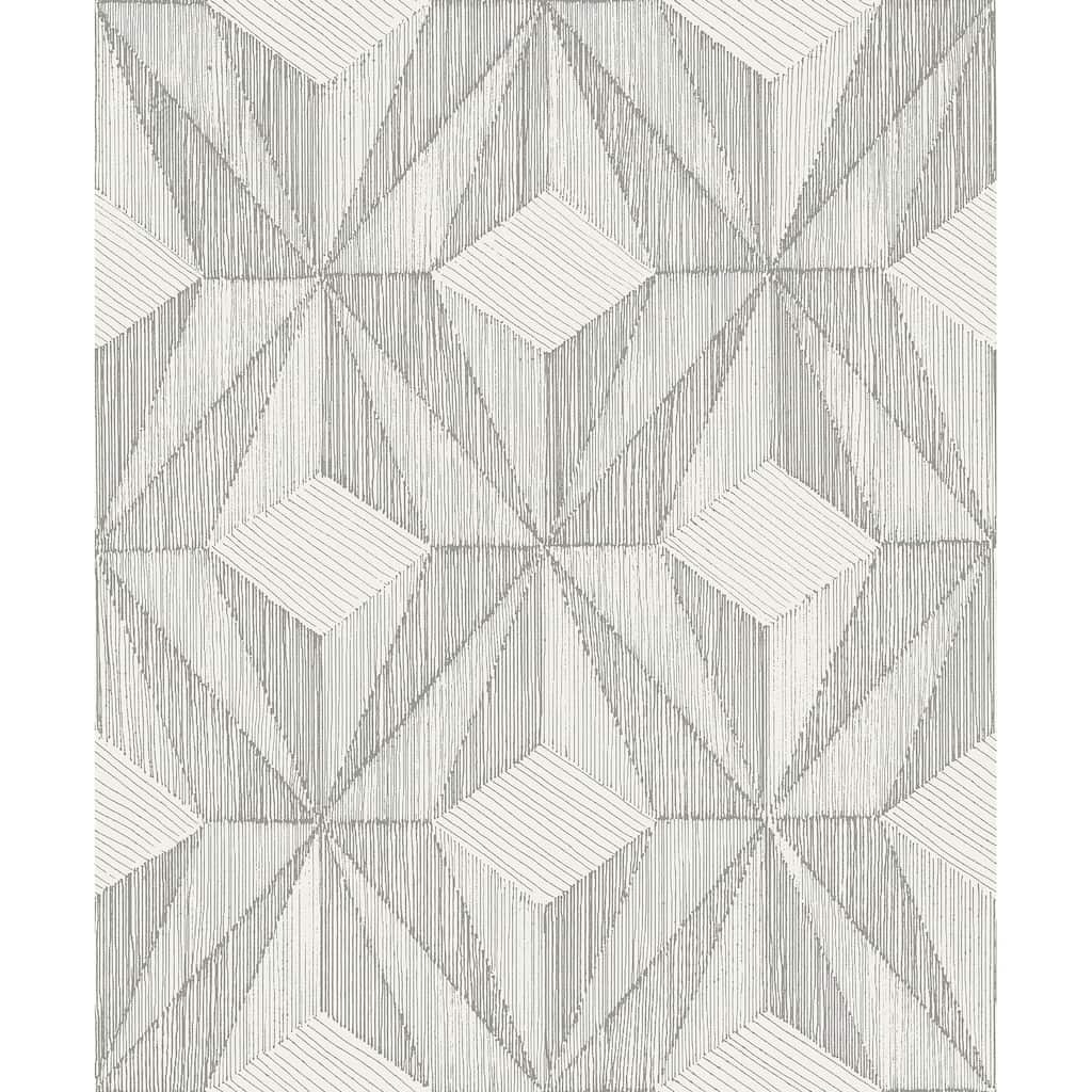 A-Street Prints Paragon Silver Geometric Wallpaper
