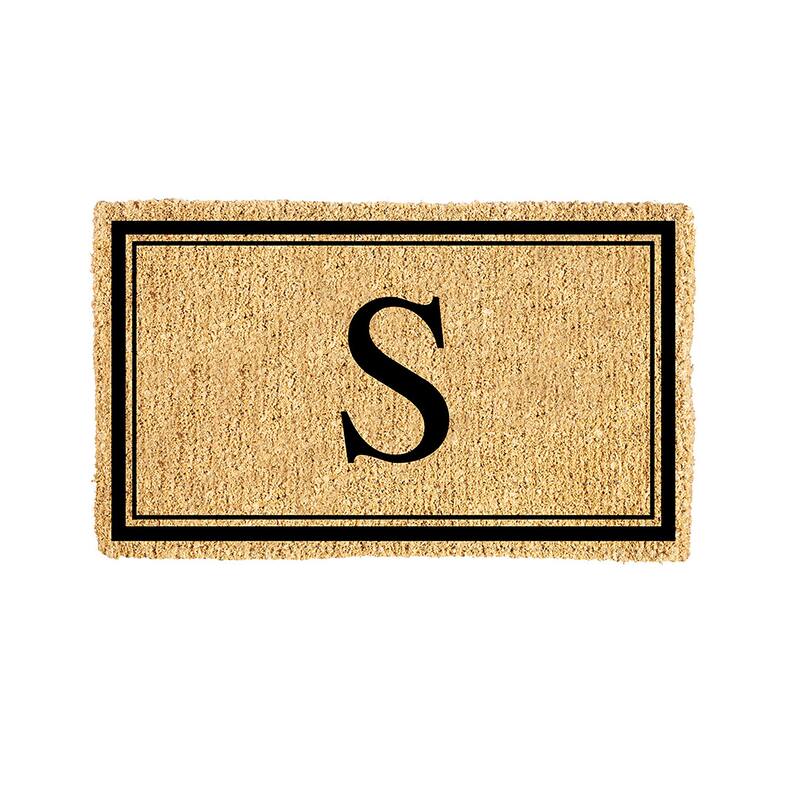 28 in. x 16 in. Monogram Coir Mat, Letter "S"