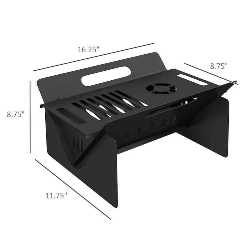 Outsunny 3-In-1 Portable Fire Pit, Stove, Coffee Table, Wood Burning Firepit with Carrying Bag and Quick Assembly