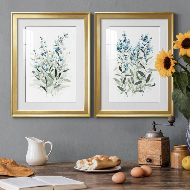 Delicate Blue Botanical I Premium Framed Print - Ready to Hang