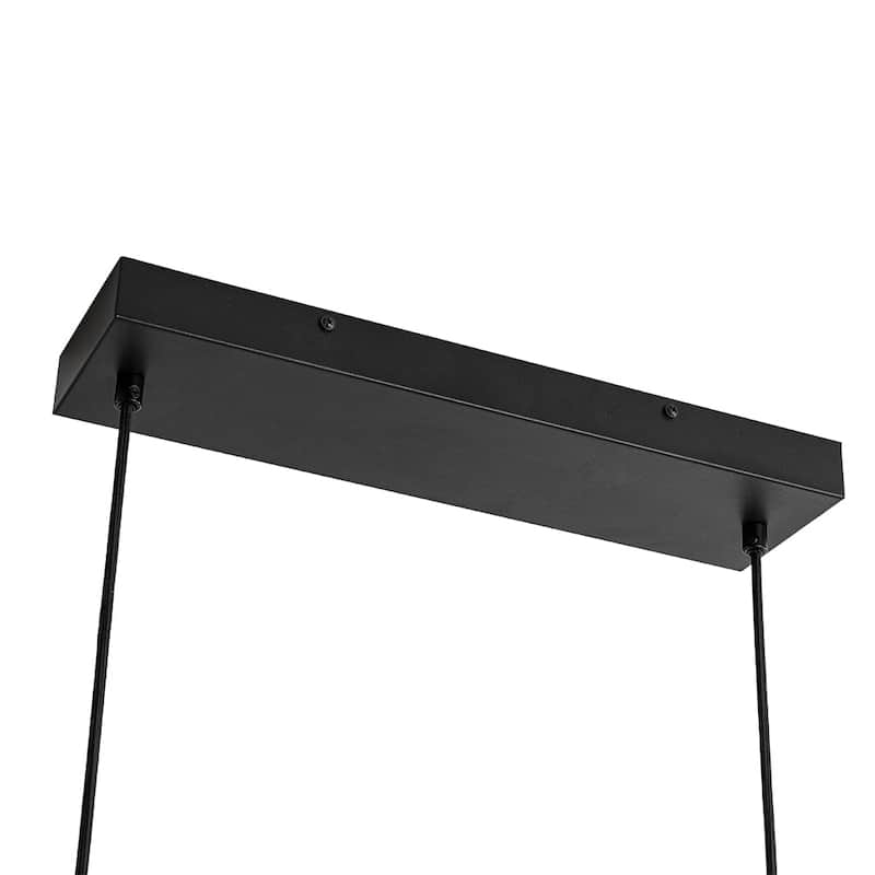 Modern Farmhouse 5-Light Dual-Layered Glass Dimmable LED Linear Chandelier - 35in