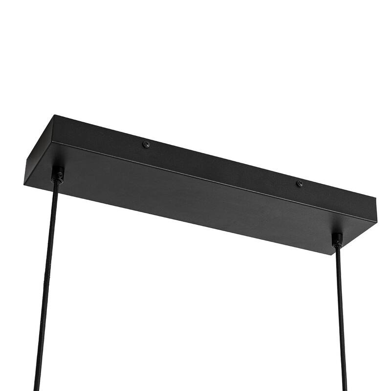 Scandinavian 5-Light Glass Dimmable LED Linear Chandelier 35in Wide