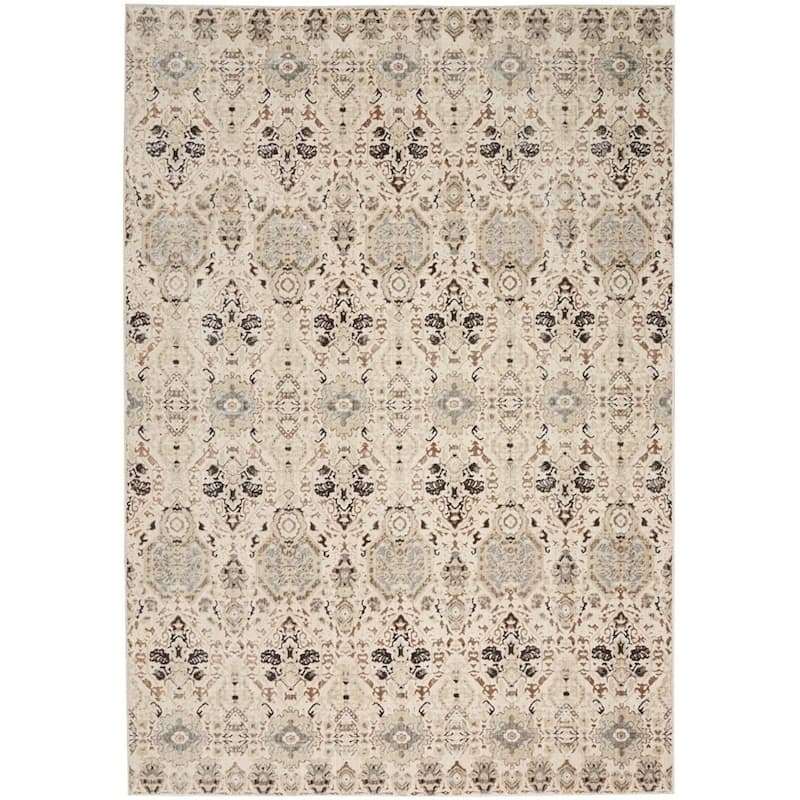 Silver Screen Floral Modern Area Rug - 9' 10" x 13' 2" - Grey/White - Rectangle