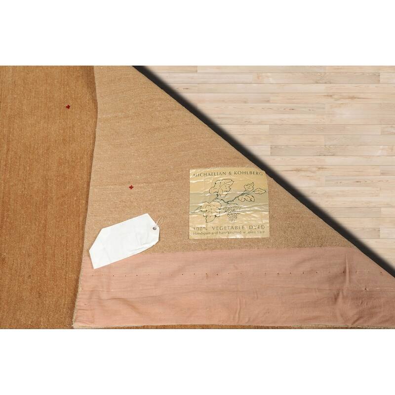Hand Knotted Red, Tan Tibetan Wool Traditional Oriental Area Rug - 4' x 6'