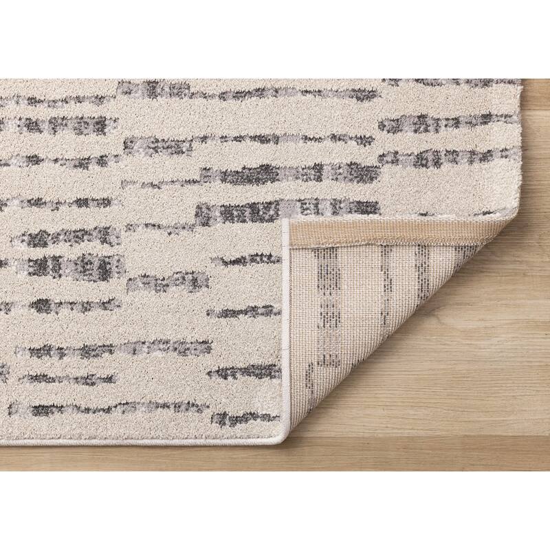 Grey Broken Stripes High Traffic Rug