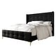 preview thumbnail 20 of 23, CraftPorch Luxurious Square Button-Tufted Wingback Velvet Upholstered Bed Black - Full