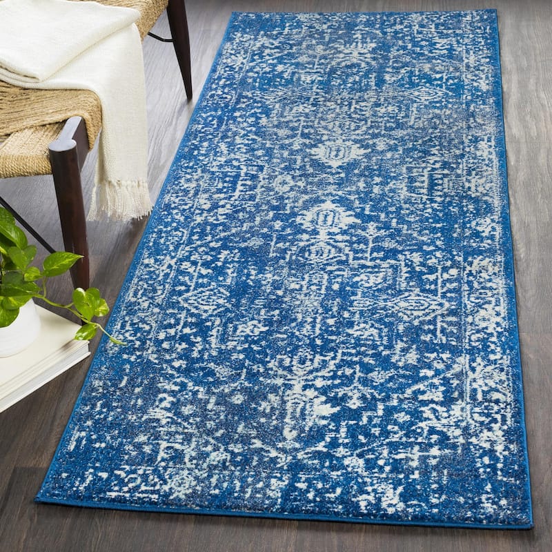 Livabliss Harput Updated Traditional Medallion Area Rug - Dark Blue - 2' 7" x 7' 3"
