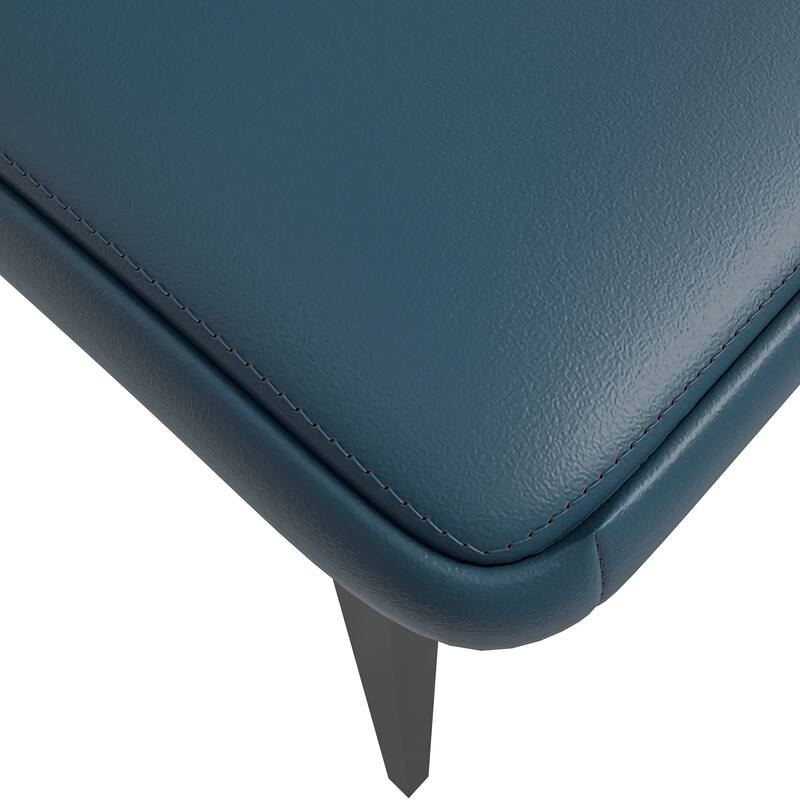 Eclat 2-Piece Leather Dining Chair in Black Iron Modern Accent Kitchen Side Chair