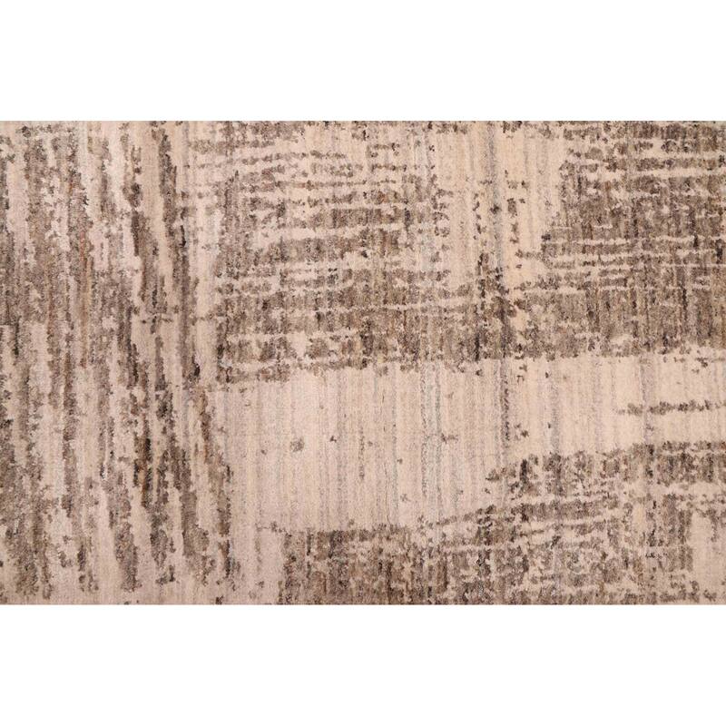ECARPETGALLERY Hand Loomed Elysian Beige, Taupe Wool Rug - 8'0 x 9'11