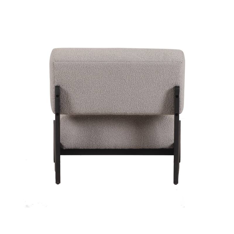 Cid Joy 30 Inch Accent Chair, Low Profile, Light Gray Velvet, Wood Frame