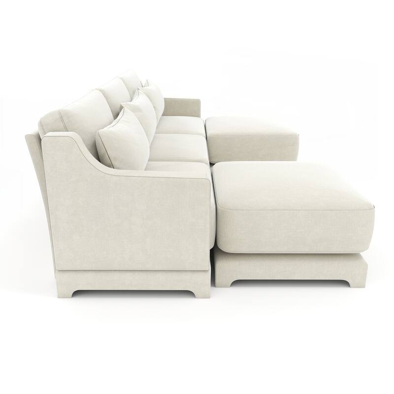 Three-Seater Sofa with 2 Movable Ottomans