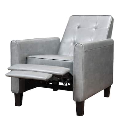 Roomfitters 26.75" Wide Manual Club Recliner with Rolled Arms and Plush Cushioning for Ultimate Comfort, Dark Grey
