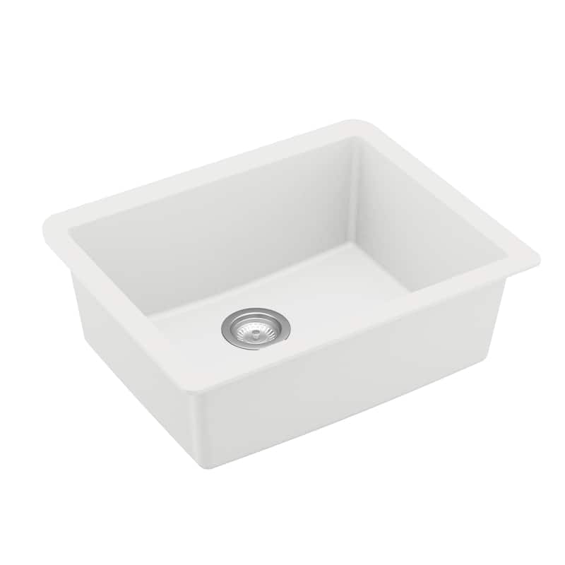 Karran Undermount 24.38 in Single Bowl Quartz Kitchen Sink Kit