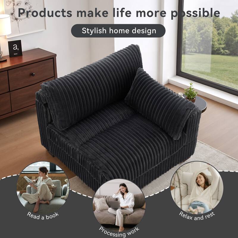 Cotton Flannel corner Sofa Armless Modular Sectional Sofa Seamless Combination