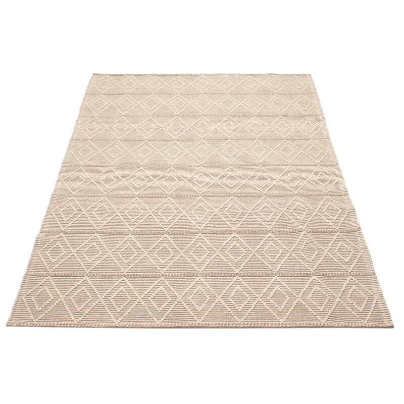 ECARPETGALLERY Braid weave Sienna Taupe Wool Rug - 6'1 x 8'10