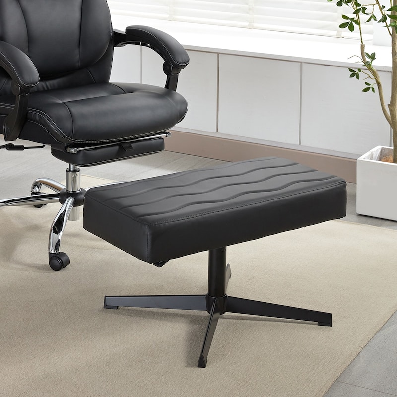 Javlergo Height Adjustable Footrest, Ergonomic Leg and Foot Rest, Ottoman Footstool Simple Meeting Chair for Gaming Home Office - Black