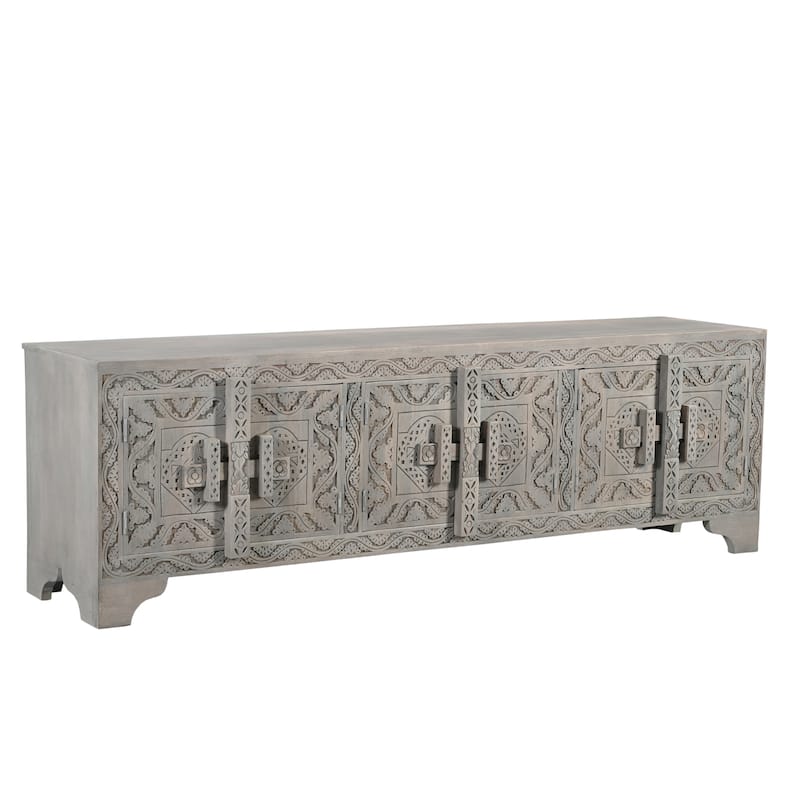 Clara 6-door Carved Solid Wood TV Stand