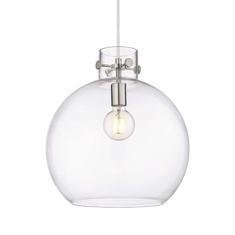 Innovations Lighting 410-1PL-15-14 Newton Sphere Pendant Newton Sphere - Satin Nickel / Clear