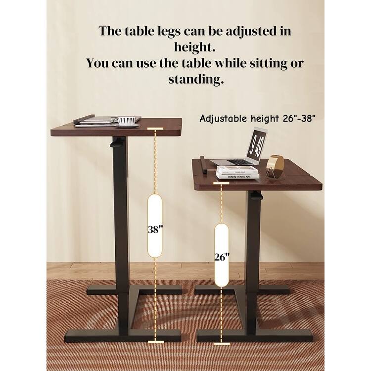 Overbed Bedside Desk, Mobile Rolling Laptop Stand, Tilting Office Desk, Height Adjustable Tray Bedside Table