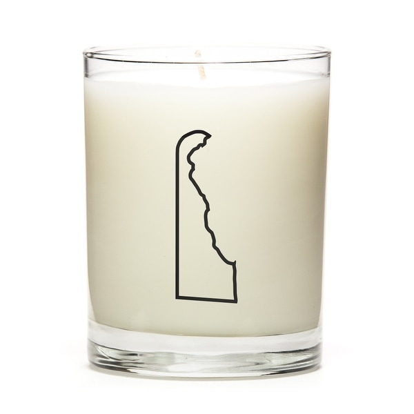State Outline Candle, Premium Soy Wax, Delaware, Lemon