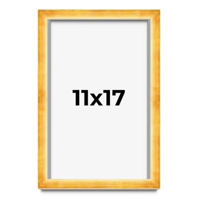 11x17 Shadow Box Frame Gold | 1.625 Inches Deep Real Wood Traditional