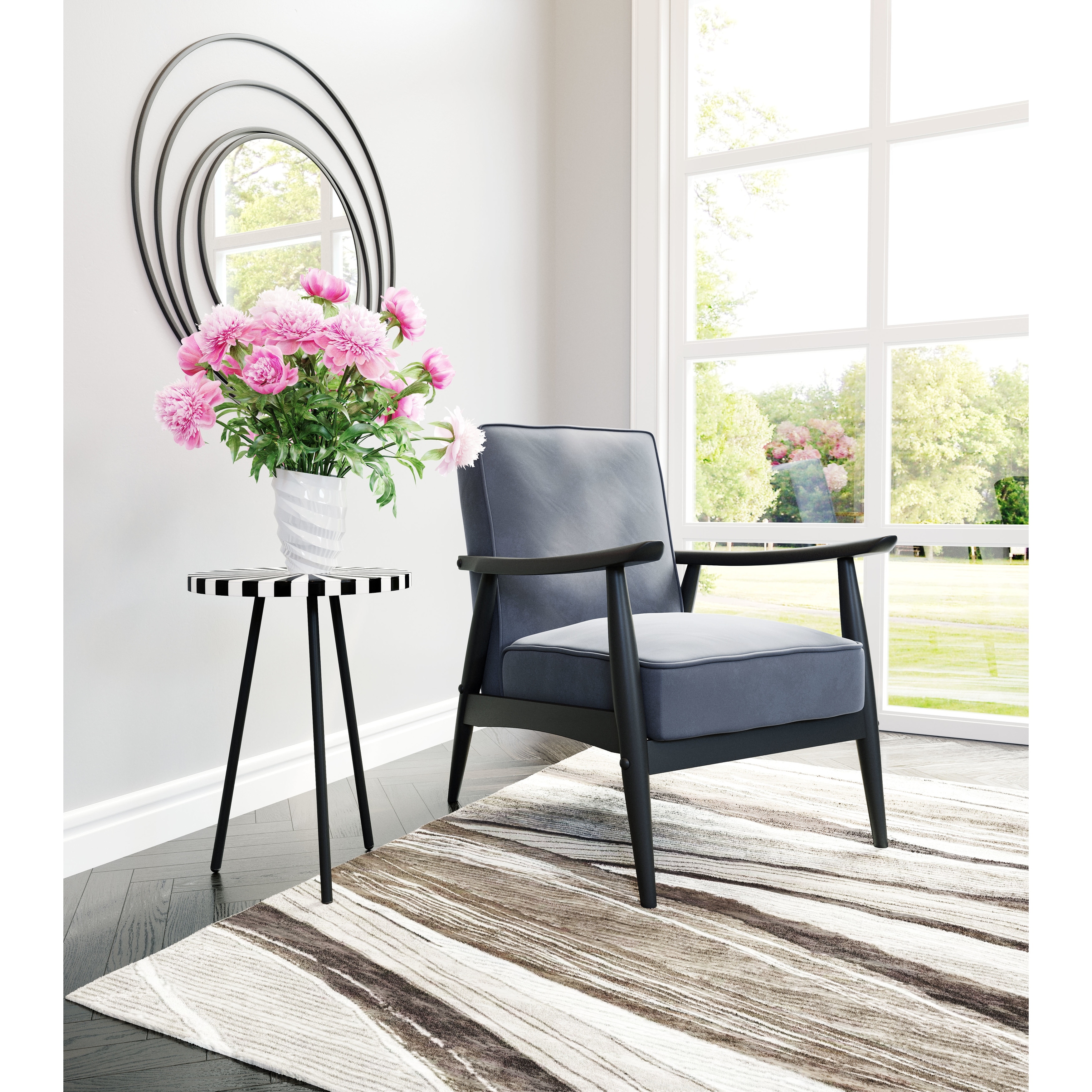 Cache Round Mirror Black