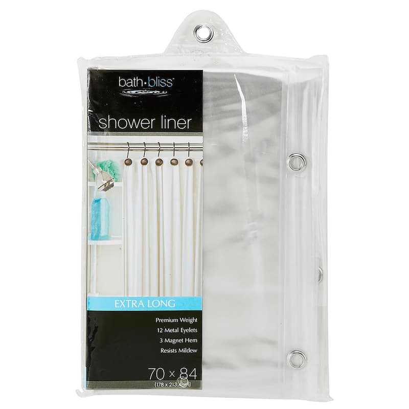 Bath Bliss 2 Pack Extra Long Shower Liner